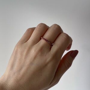 NEW Diamonique Rainbow Band Diamond Ring